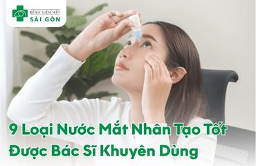 Nhỏ nước mắt nhân tạo vào mắt để giảm khô và mỏi mắt