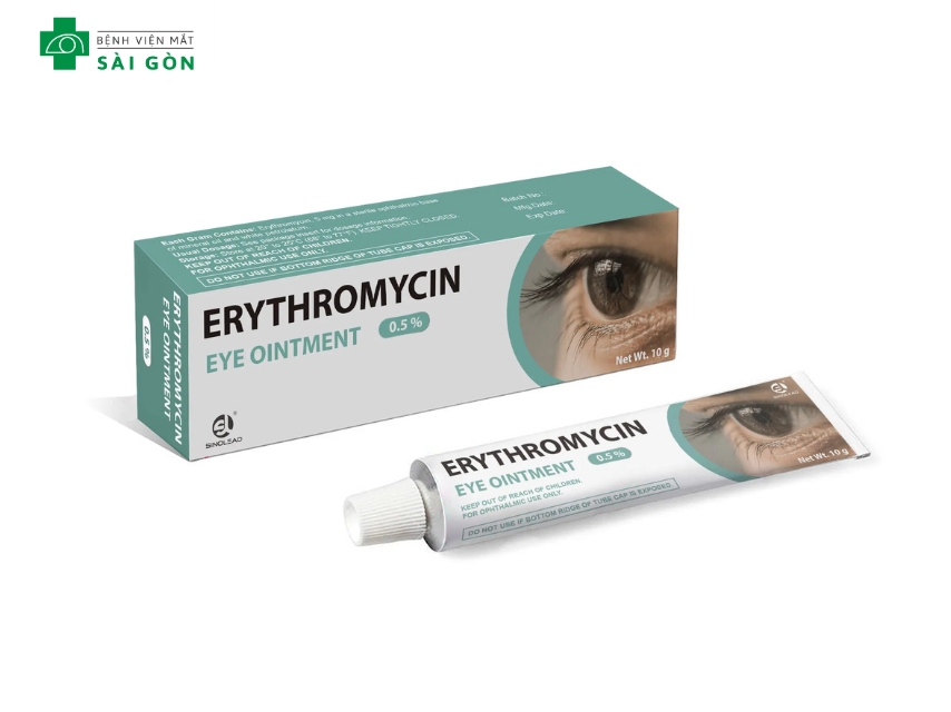 Thuốc bôi mỡ mắt Erythromycin trị lẹo mắt