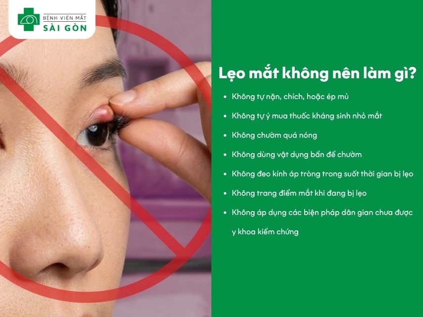 Các việc làm không nên làm khi bị lẹo mắt
