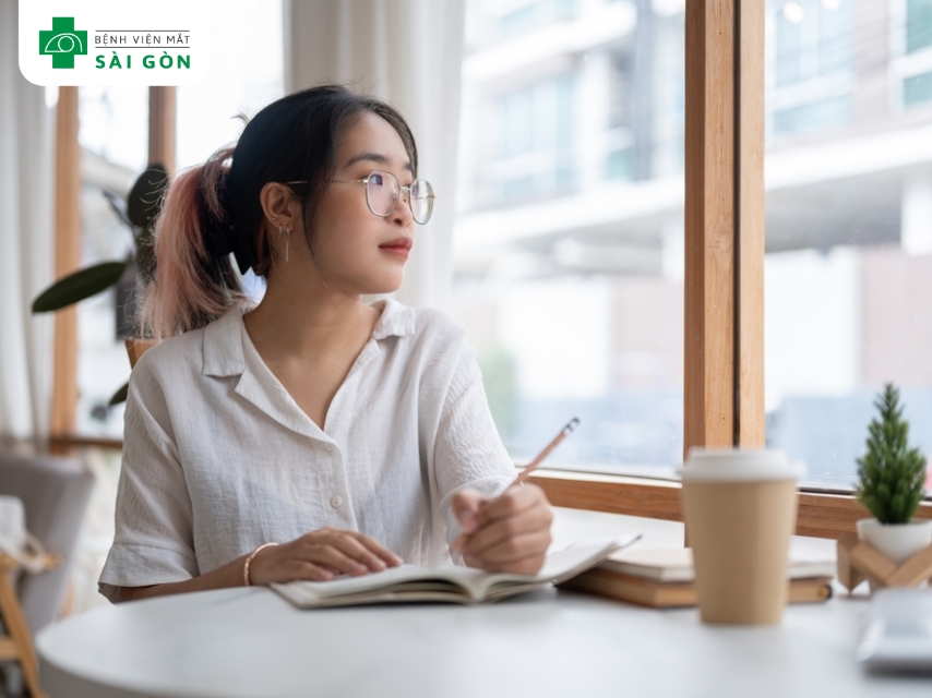 Nghỉ ngơi giúp mắt thư giãn