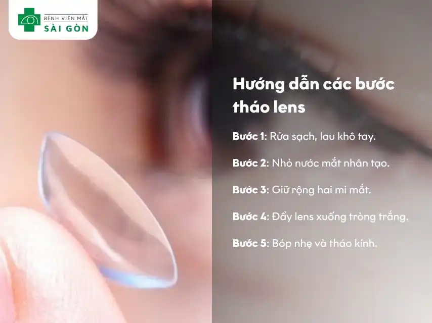 Vệ sinh tay sạch sẽ trước khi tiến hành tháo lens.