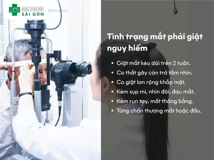 mắt phải giật là triệu chứng lành tính