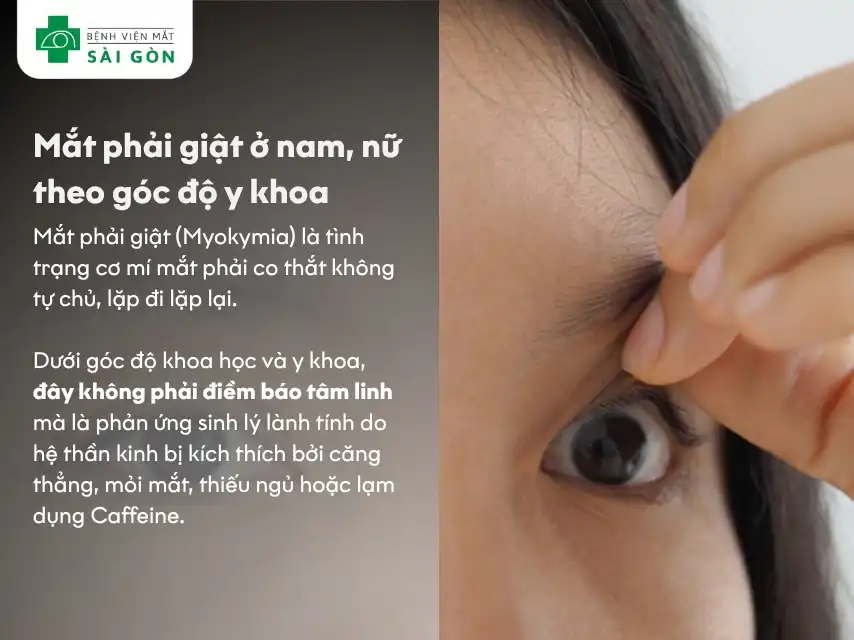 mắt phải giật theo định nghĩa y khoa