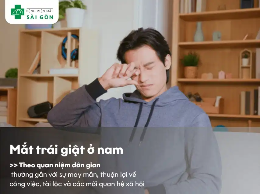 Mắt trái giật ở nam