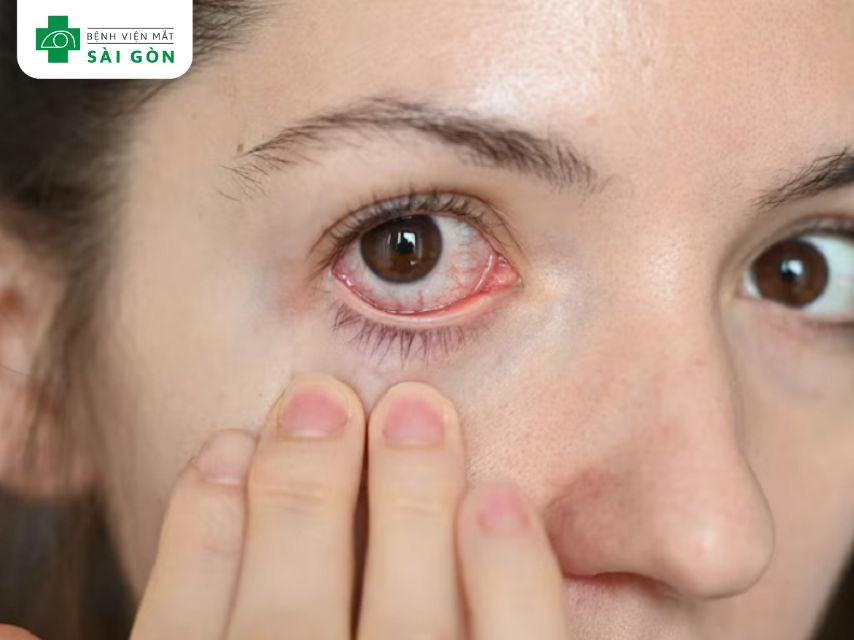 Tắc tuyến lệ gây đau mắt đỏ