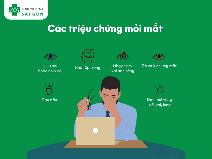 6 Triệu chứng khi bị mỏi mắt