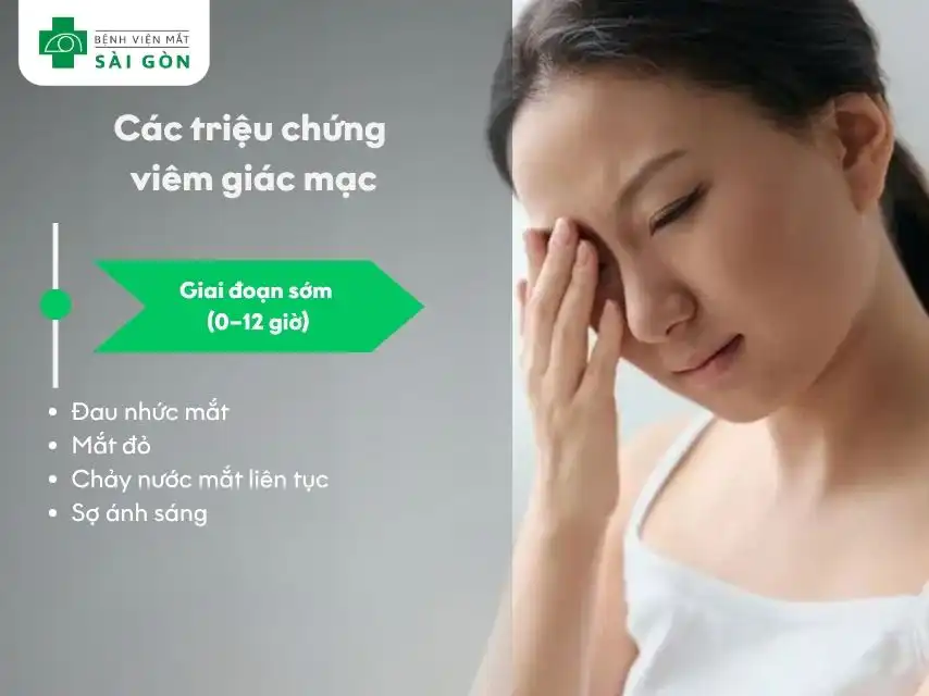 Triệu chứng viêm giác mạc giai đoạn sớm